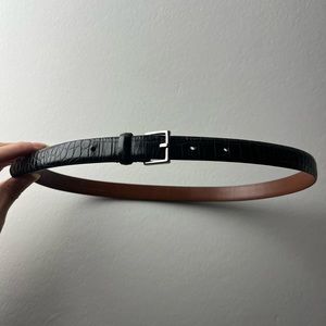 Coach croc leather skinny belt
